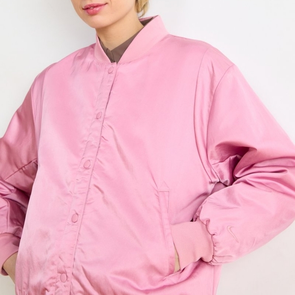 Nike Women's Sportswear Destroyer Bomber Jacket Pink Size S Sample - Picture 1 of 2